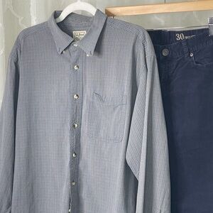 LL Bean Cotton Plaid shirt L